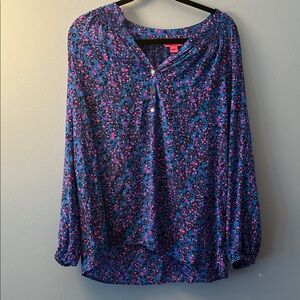 Lilly Pulitzer Vibrant Blue and Pink Blouse